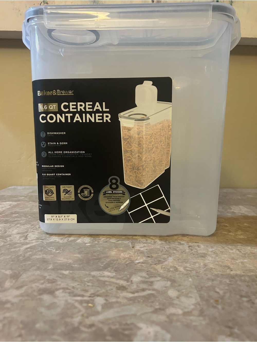 Clear Cereal Container - Translucent White